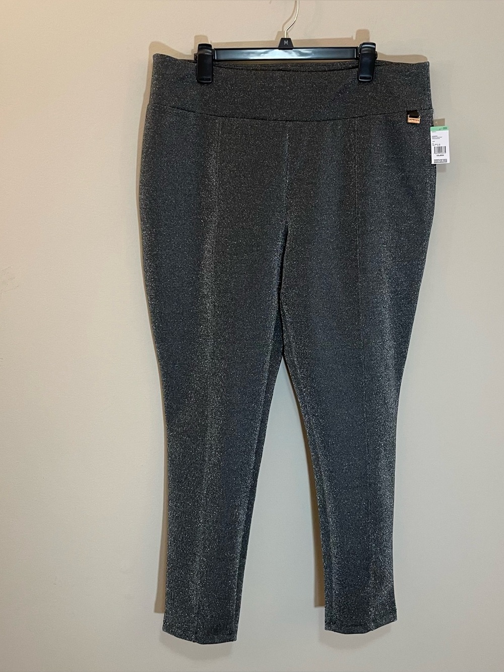 NWT Jaclyn Smith Metallic Silver Ponte Pants XXL